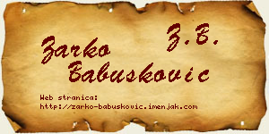 Žarko Babušković vizit kartica